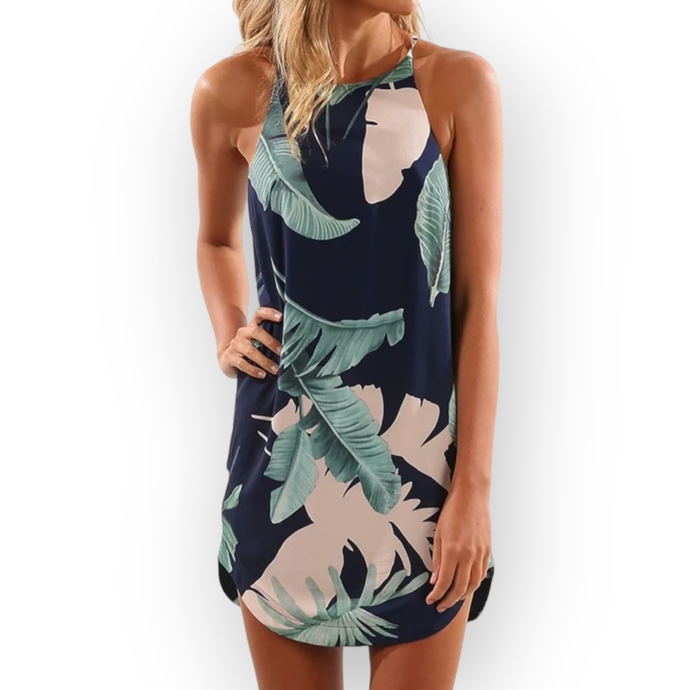 Blooming Jelly Womens Medium Floral Tropical Sleeveless Mini Dress